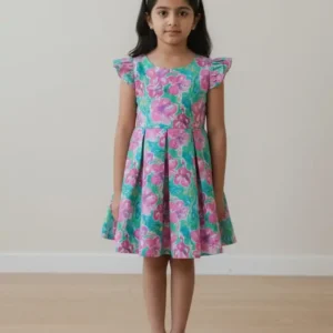 fresh-bloom-green-floral-hakoba-cotton-frock-for-girls